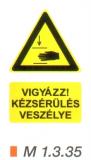 Vigyázz! Kézsérülés veszélye m 1.3.35