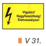 Vigyázz! Nagyfeszültség! Életveszélyes! v 31