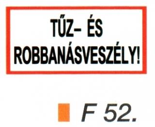 Tüz- és robbanásveszély! F52