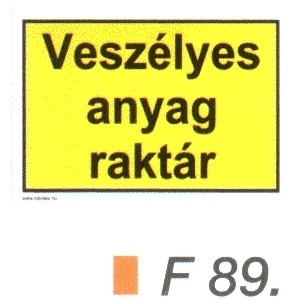 Veszélyes anyag raktár F89