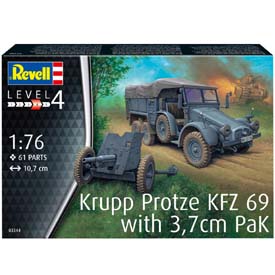 Revell Krupp Protze KFZ 69 With 3,7cm Pak Model Military tank 1:76, 61 rész