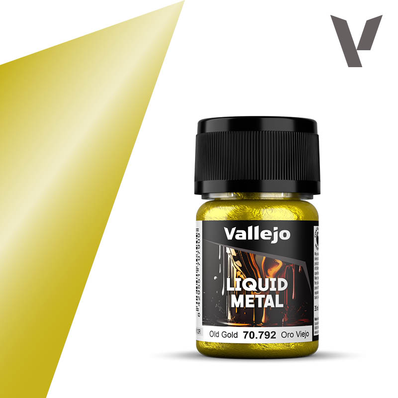 Vallejo 70.792 Liquid Metal Old Gold magasfényű airbrush festék 35 ml