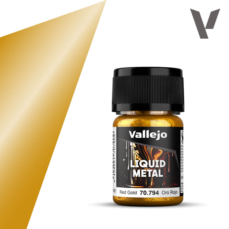 Vallejo 70.794 Liquid Metal Red Gold magasfényű airbrush festék 35 ml